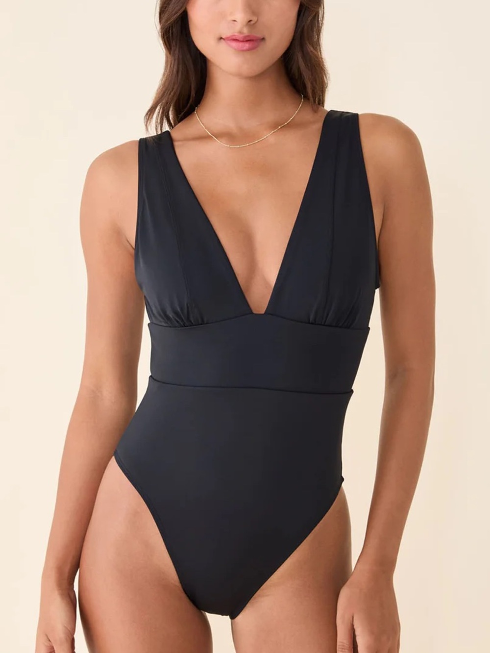 ANDIE Mykonos Plunge Classic Black Scoop-Back One-Piece Swimsuit Sz XXL NWT $129